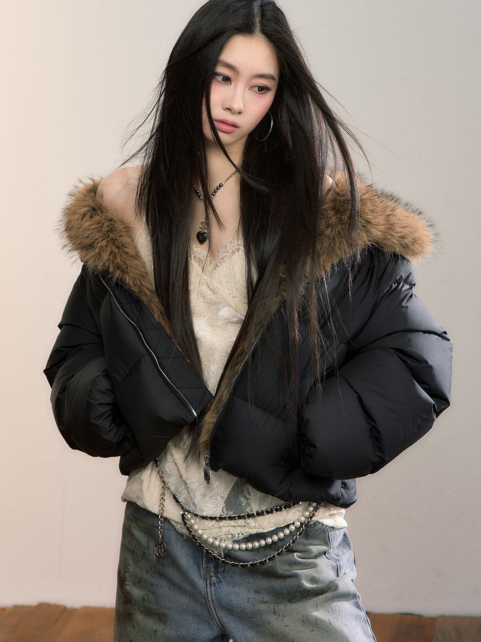Removable Fur Collar Down Jacket VIA0351