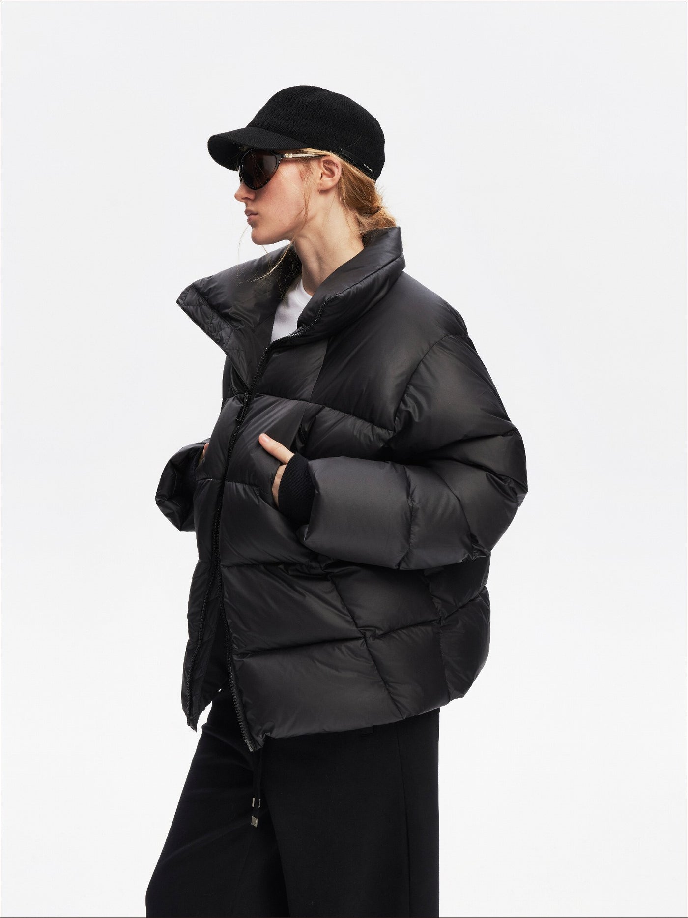 Stand Collar Retro Black Down Jacket SAL0208