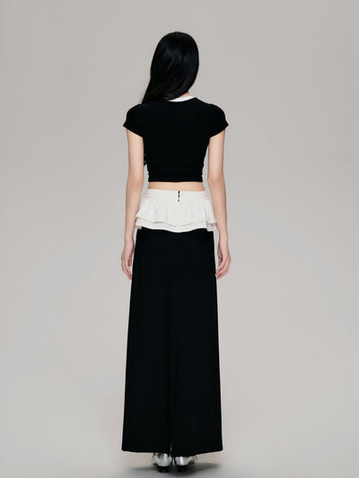 Ballet Style Black Back Slit Slim Maxi Skirt LUL0084