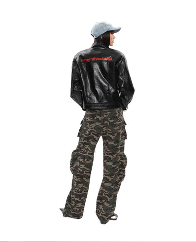Multi-pocket Camouflage Wide Denim Pants NOL0037