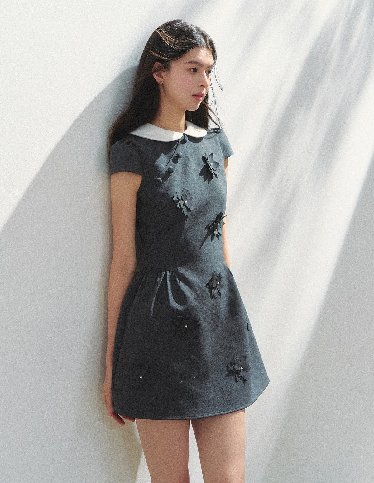 Doll Collar Flower Puffy Dress SUN0146
