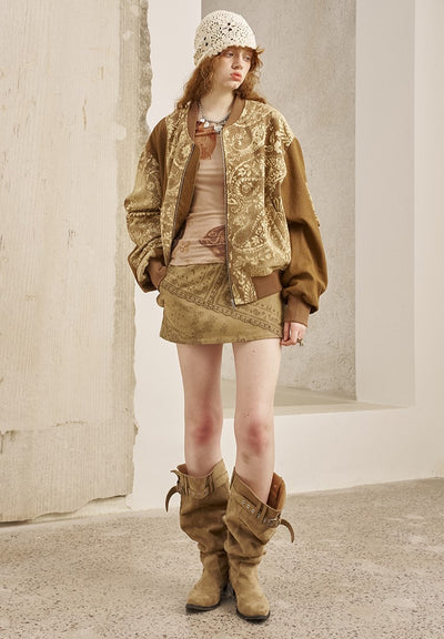 Paisley Print Flight Jacket DID0224