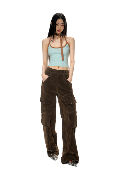 Arc Collar Knitted Cardigan/Halter Neck Top  NOT0167