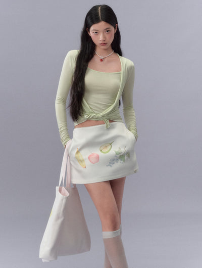 Fruit Print Short Skirt LAL0214