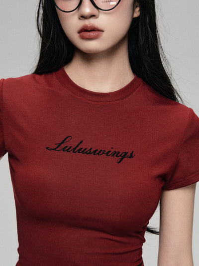 Logo Letter Print Round Neck Short-sleeved T-shirt LUL0066