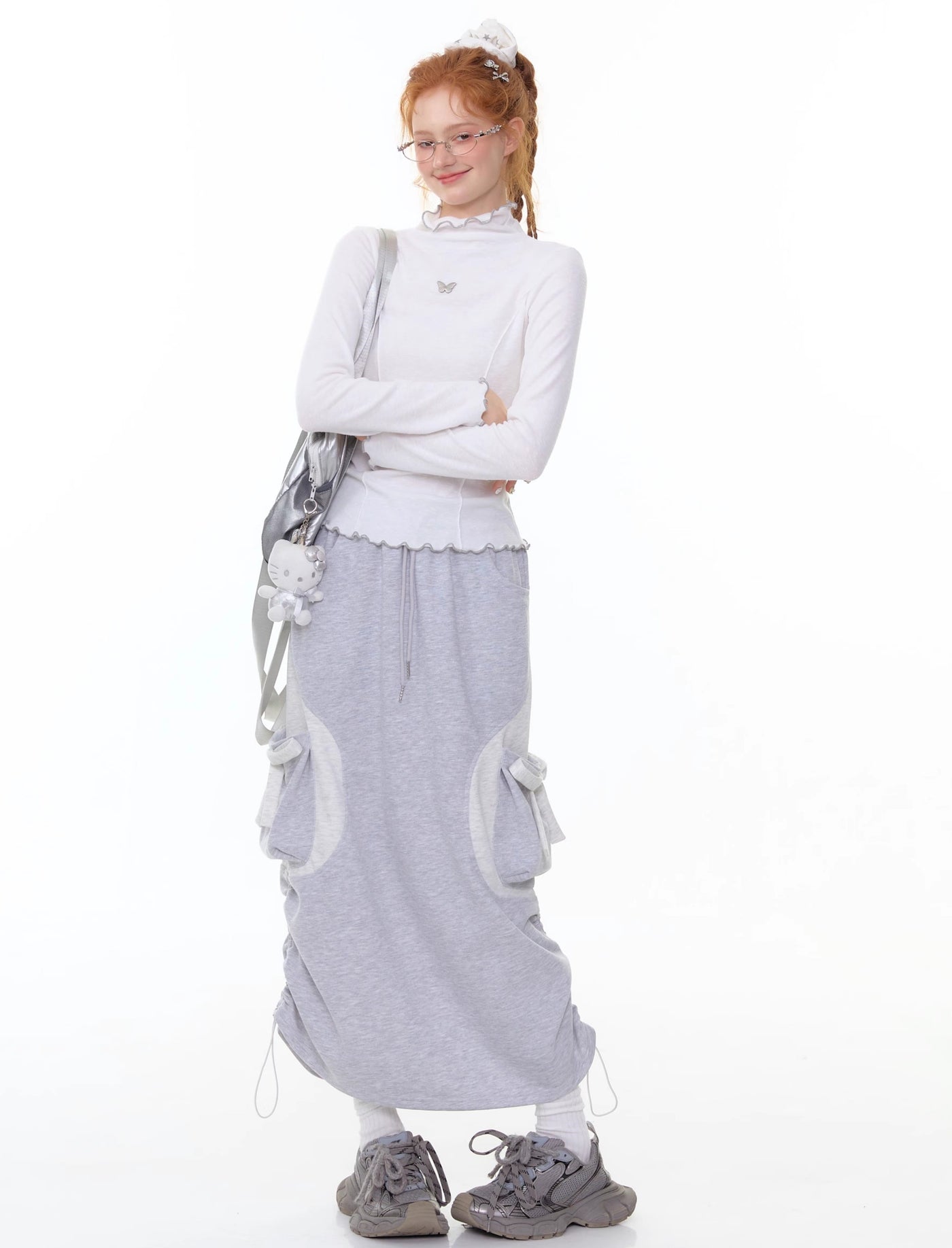 High Waist Mid-length Bow Skirt ZIZ0302