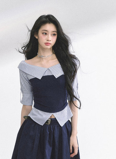 Large Collar Short-sleeved Shirt DIA0527