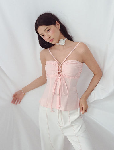 Cross Strap Hollow Striped Camisole LAL0220