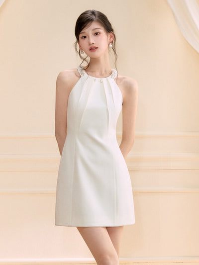 Halter Neck A-line Dress OSH0123