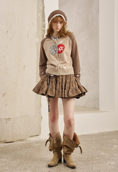 Apple Long-sleeved Knitted Cardigan DID0242