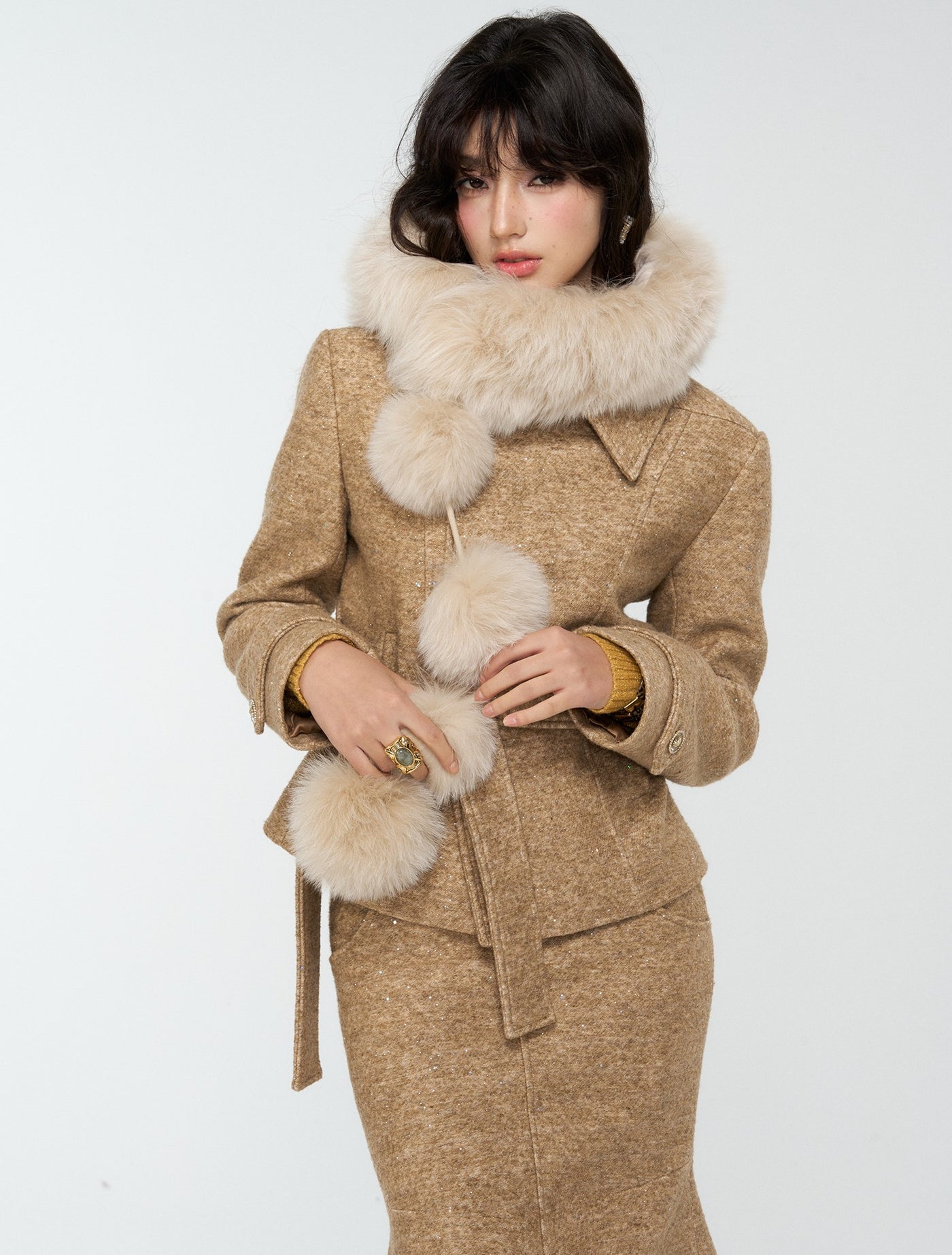 Sequined Jacket/Short Skirt/Midi Skirt 4MU0181