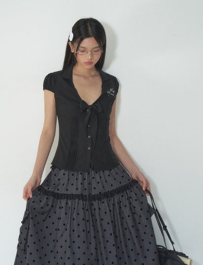 Retro Bow Slim Shirt SOO0004