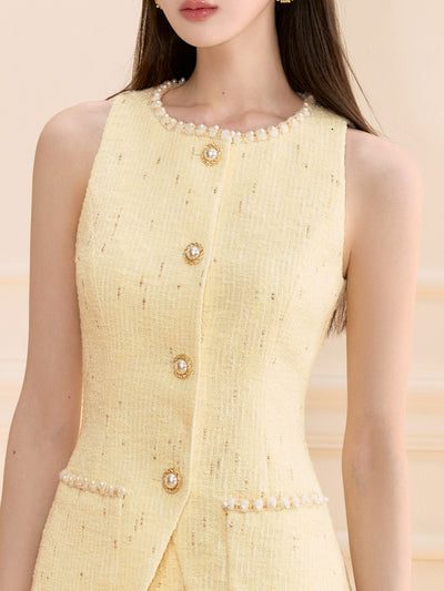 Beaded Sleeveless Vest/Shorts OSH0117