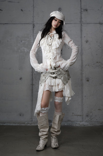 Punk Irregular Multi-layer Lace Skirt NOR0200