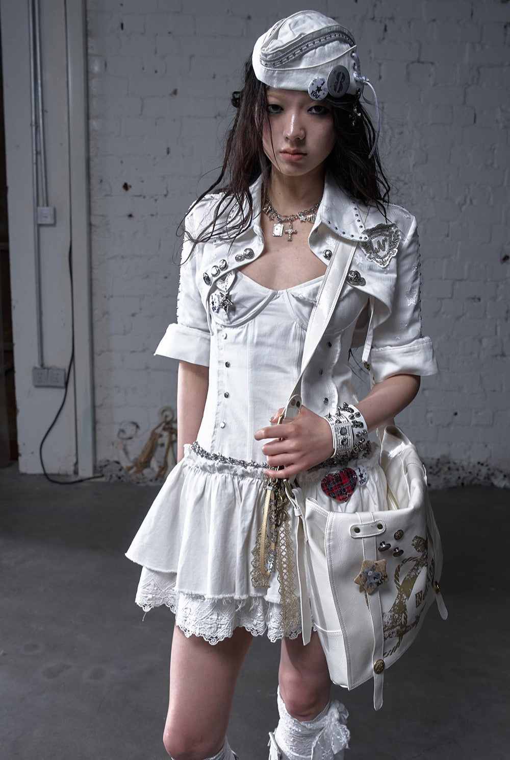 Punk Short-sleeved Short Shirt Jacket NOR0179