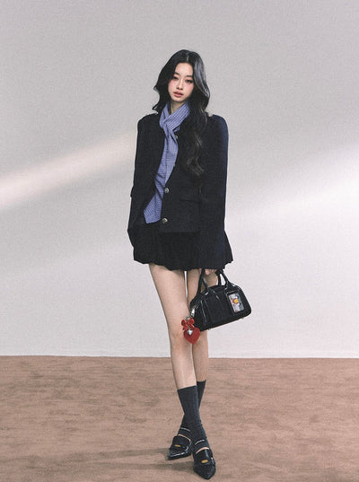 French Suit Navy Jacket DIA0637