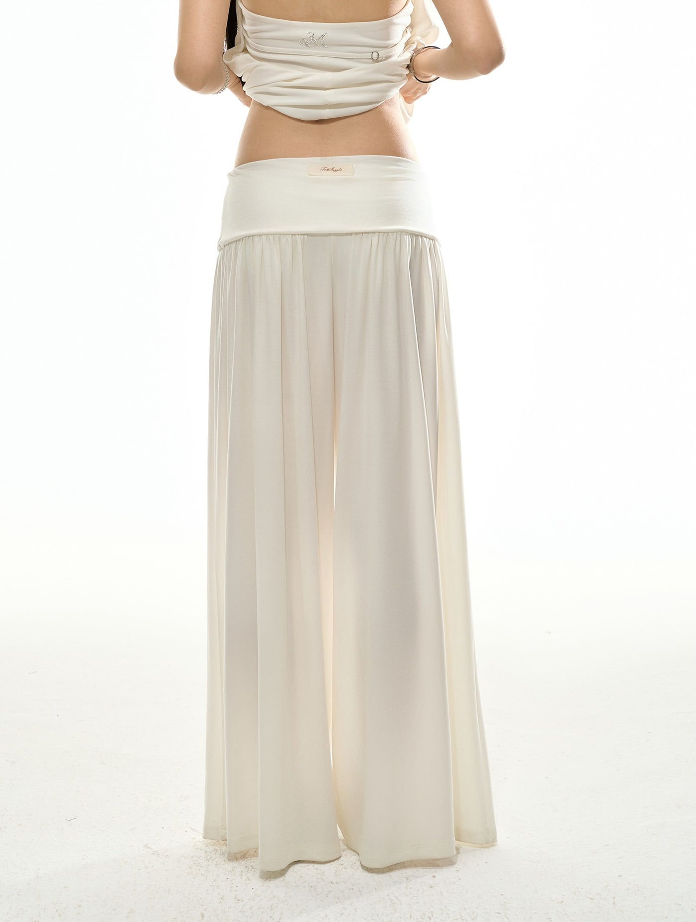 Scarf Pleated Top/Loose Pants 4MU0115