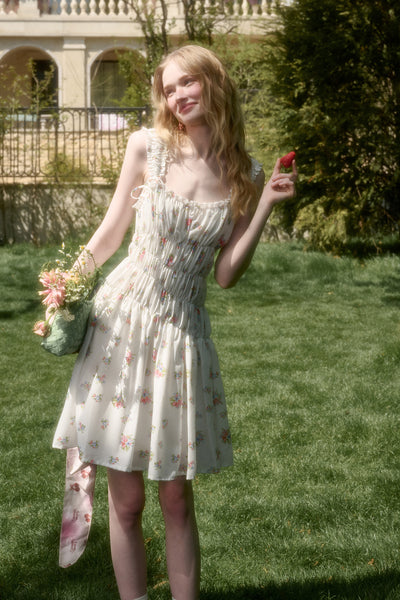 Floral Printed Suspender Dress GRO0136