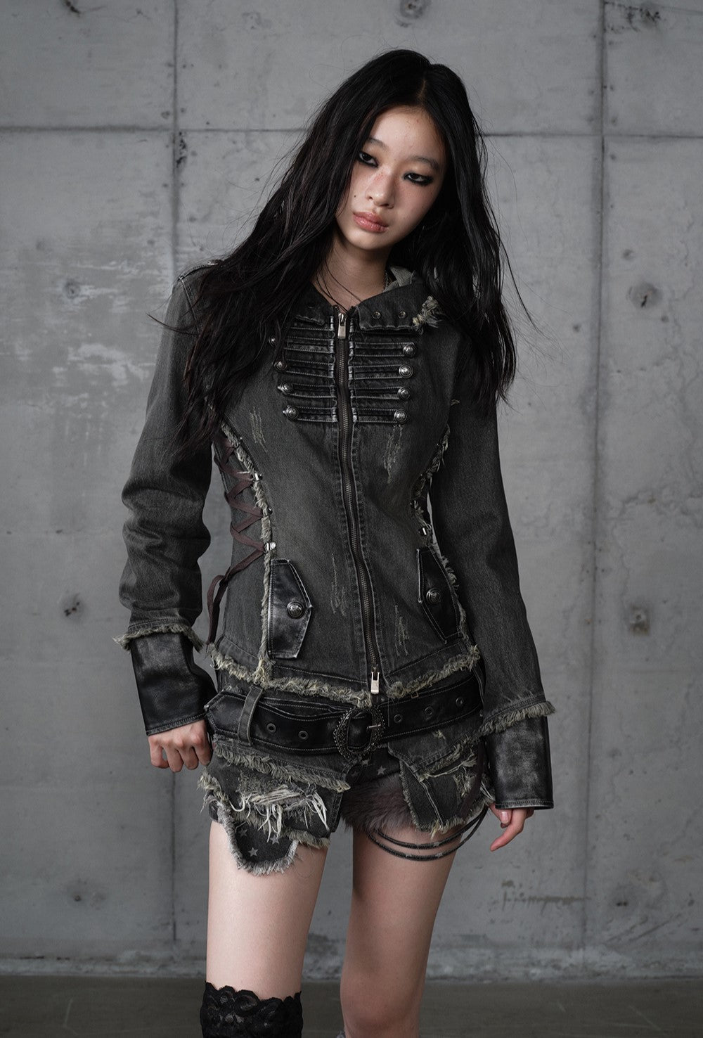 Denim Detachable Hooded Jacket NOR0202