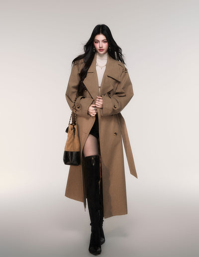 Classic Oversized Double-Breasted Trench Coat LUL0205