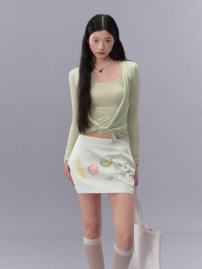 Fruit Print Short Skirt LAL0214