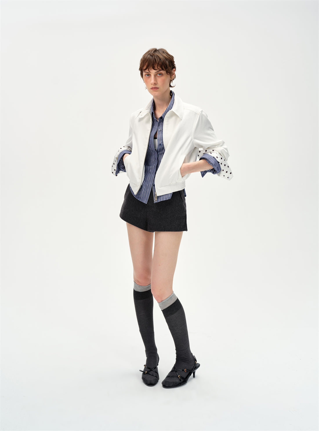 Retro Polka Dot White Jacket CUR0252