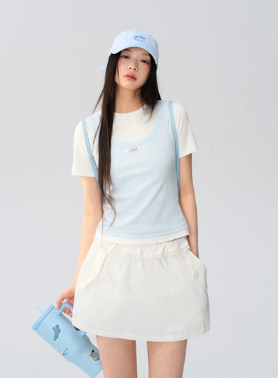 Fake Two-piece Layered T-shirt LAL0172