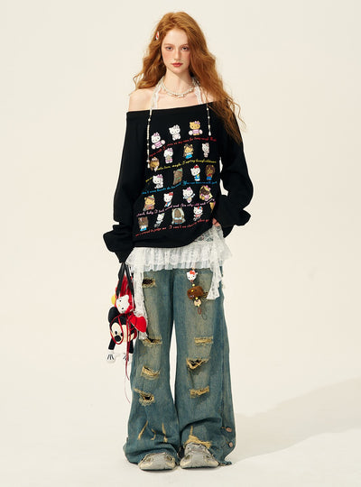 Off-shoulder los over<tc>size</tc> sweatshirt DIA0202