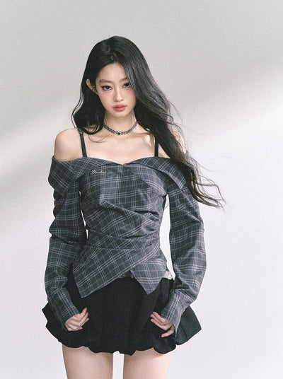 One-shoulder Waist Slim Shirt DIA0535