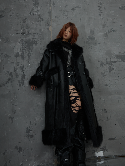 Dark Punk High-end Long Fur Coat FRU0052