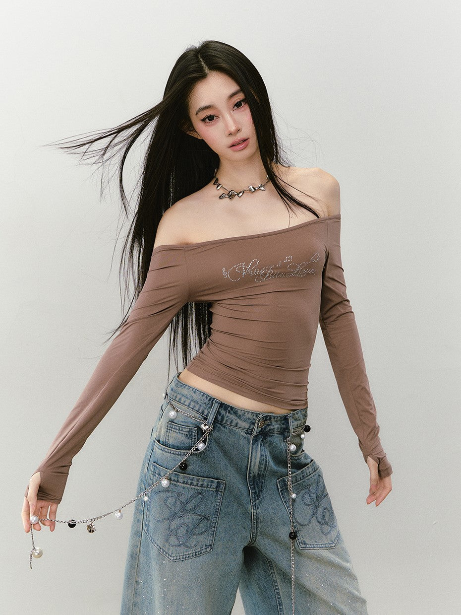 One-shoulder Long-sleeved T-shirt VIA0337