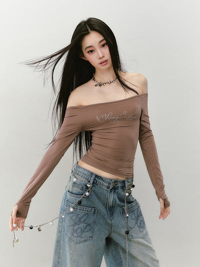 One-shoulder Long-sleeved T-shirt VIA0337