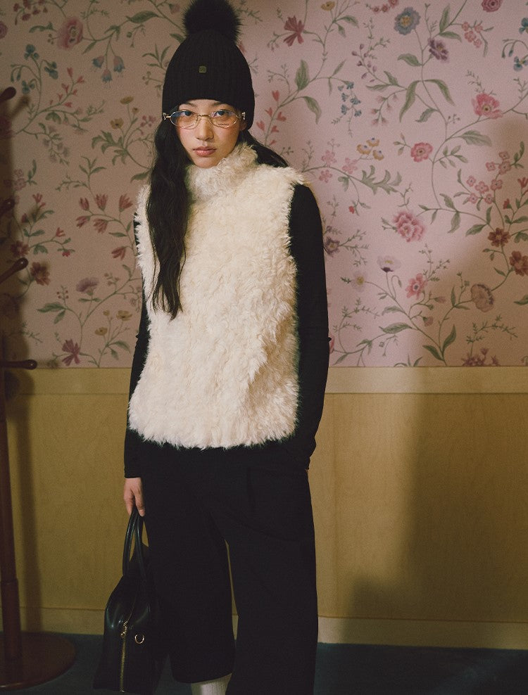 Eco-friendly Stand Collar Fur Vest LAL0238