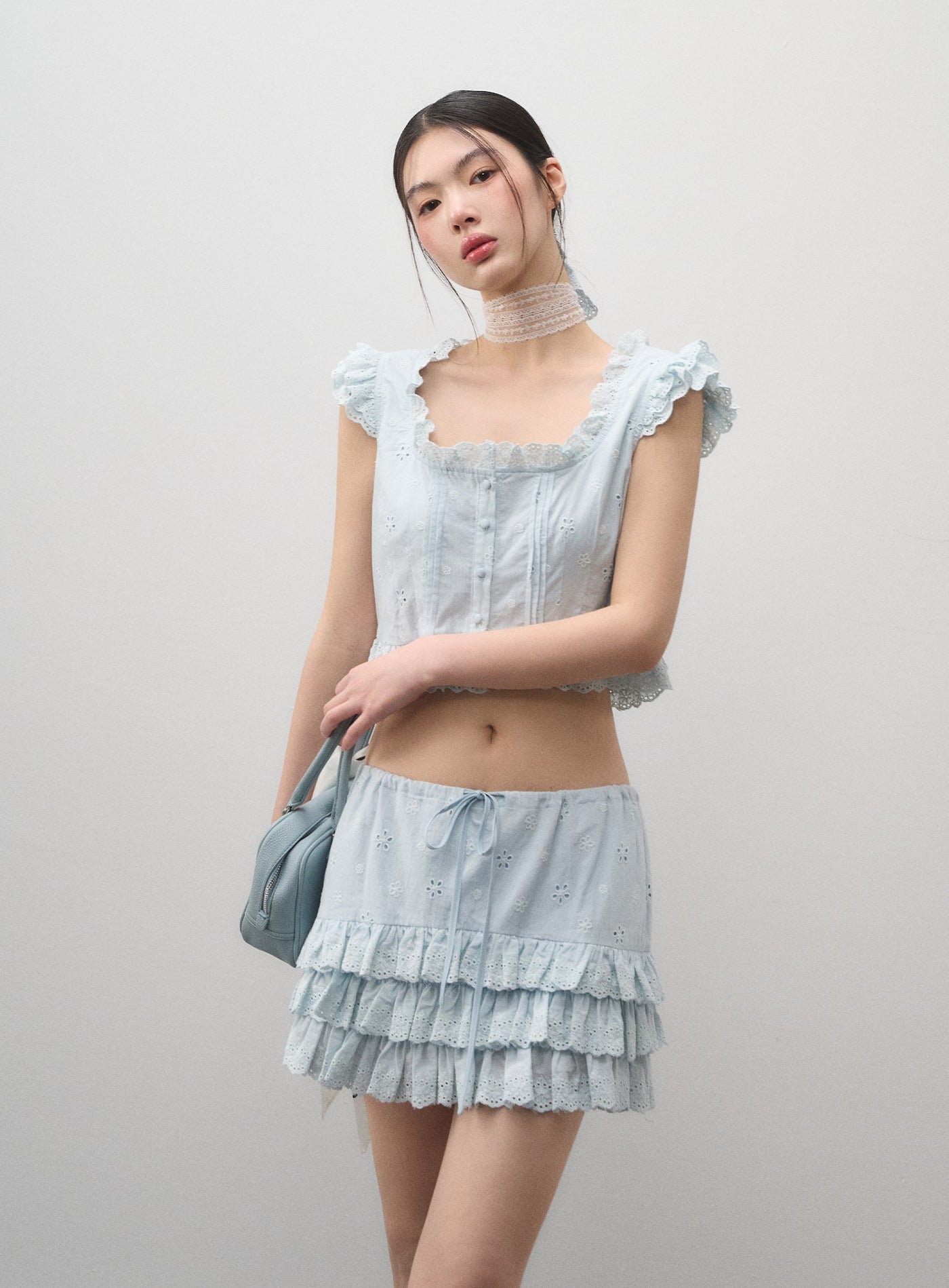 Flying Sleeves Top/Lace Cake Skirt LAL0171