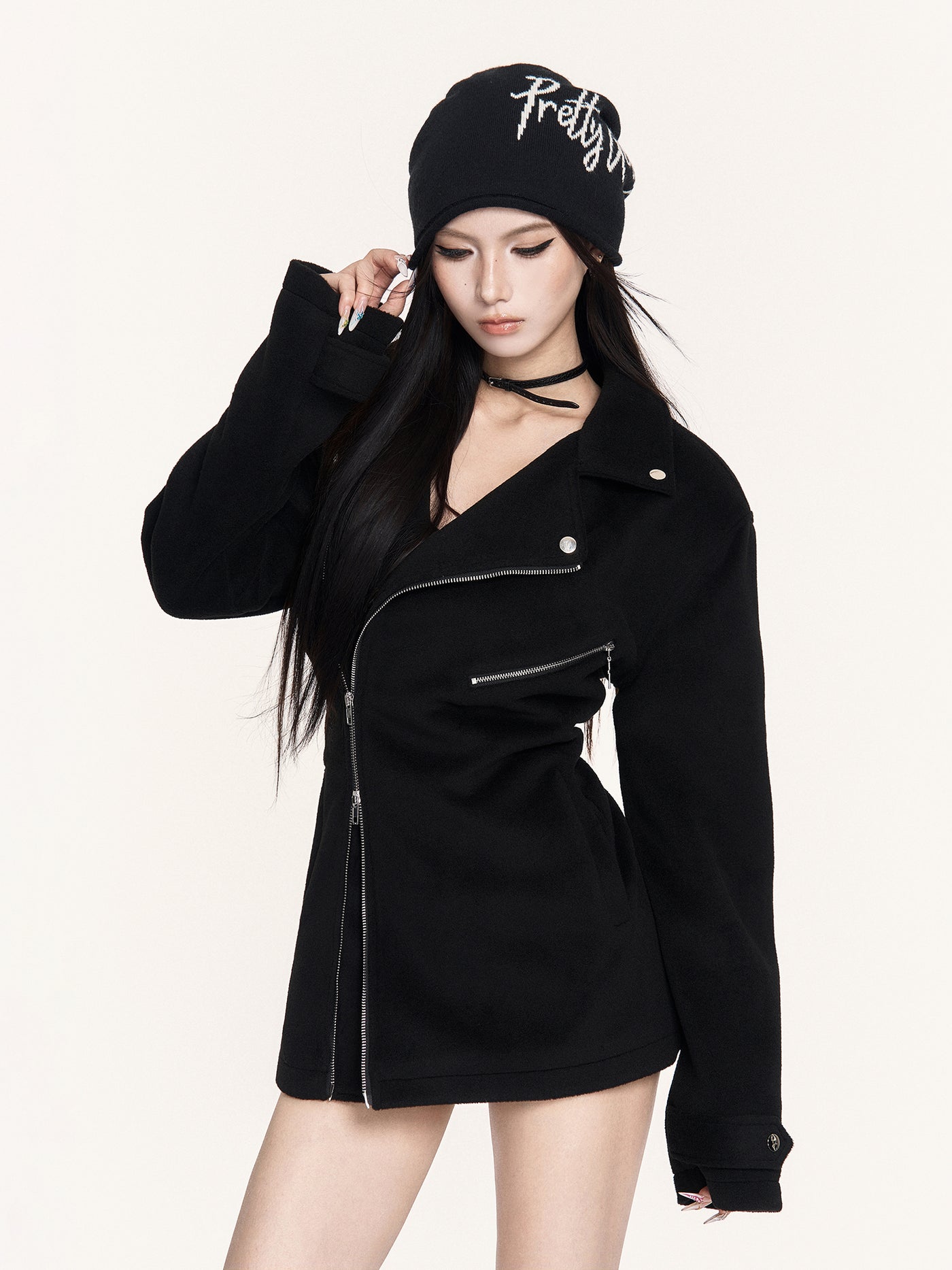 Black Street Style Oversized Jacket VOC0484