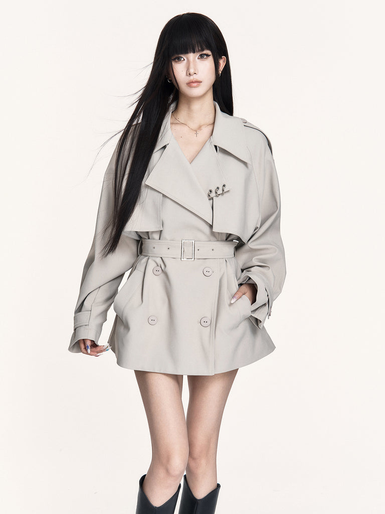 Classic Stylish Short Trench Coat VOC0455 – Young Social Club.