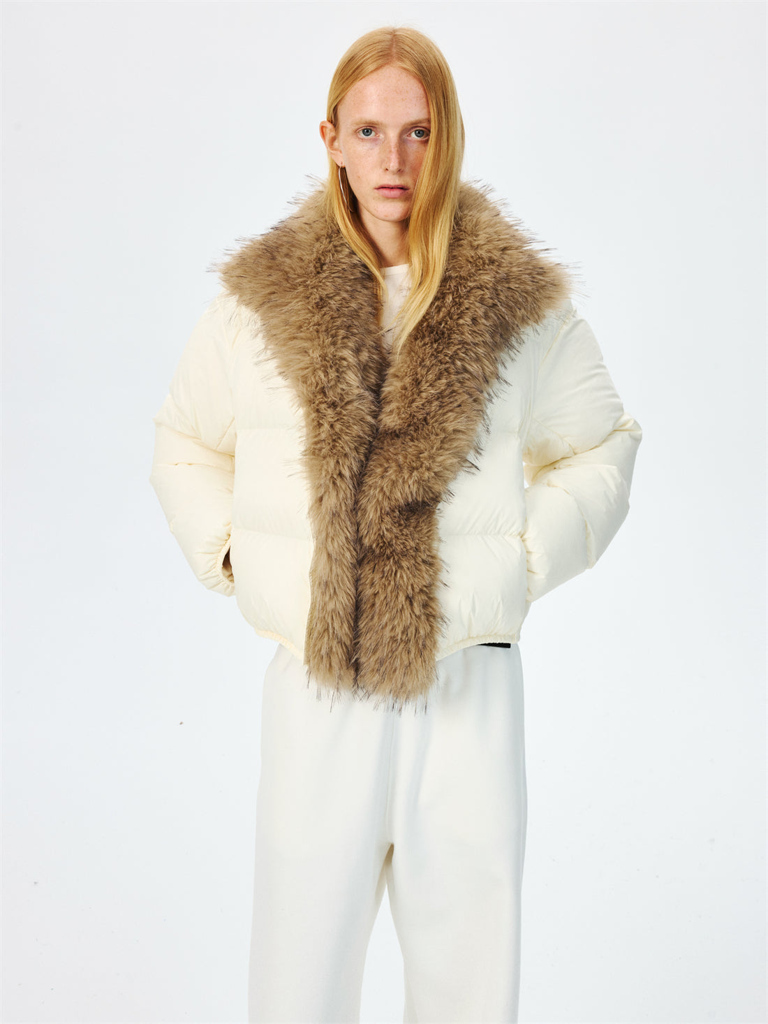 Large Fur Collar Thick Down Jacket CUR0268