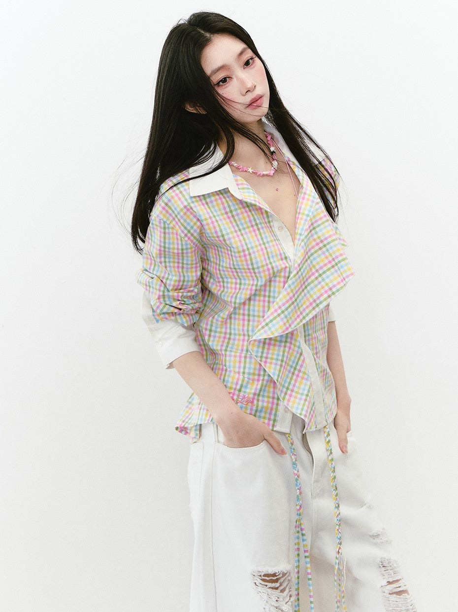 Layered Sunshade Short Shirt VIA0243