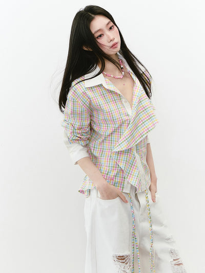 Layered Sunshade Short Shirt VIA0243