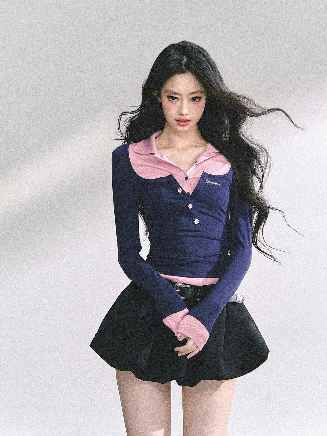 Fake Two-piece Long-sleeved T-shirt DIA0547