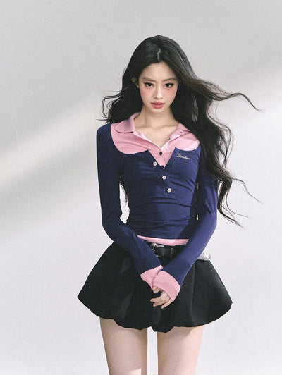 Fake Two-piece Long-sleeved T-shirt DIA0547