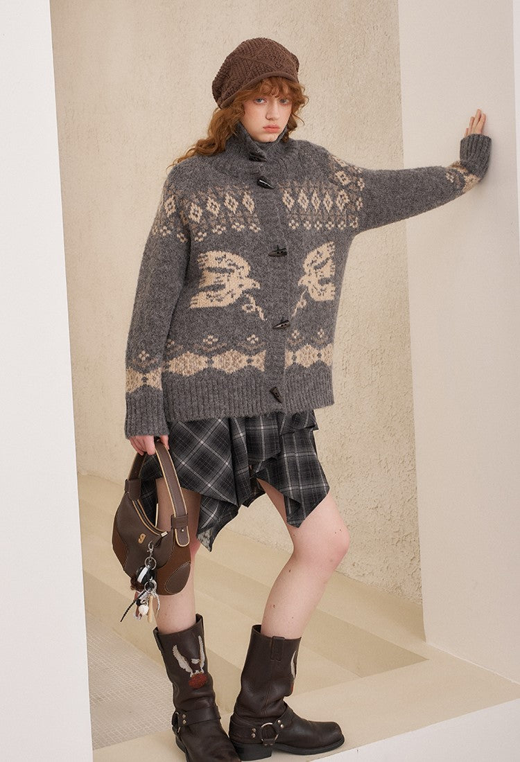 Irregular Plaid Lace Patchwork Skirt DID0225