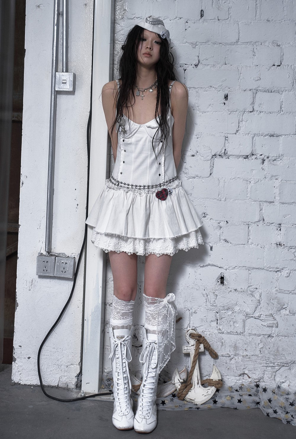 Punk Raw Edge Suspender Dress NOR0180