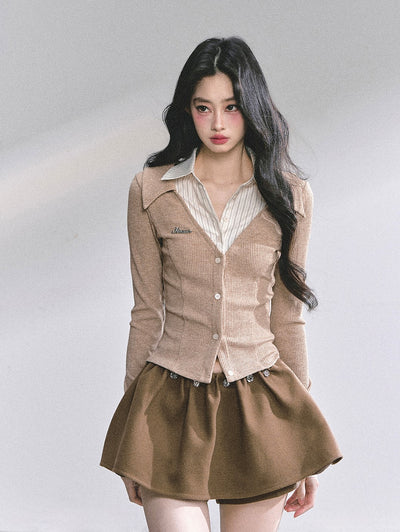 Fake Two-Piece Striped Shirt DIA0568