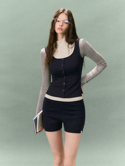 Casual Collared V-neck Sweater/Shorts LAL0234