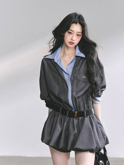 Fake Two-piece Hepburn Style Dress DIA0552