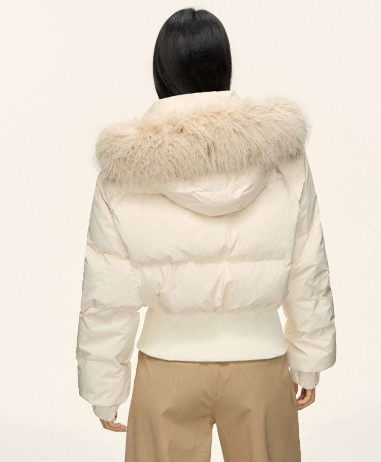 Fur Collar Hooded Short Down Jacket ANA0092