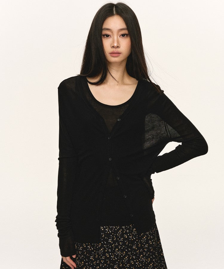 Basic Cardigan/Sleeveless Top ANA0056