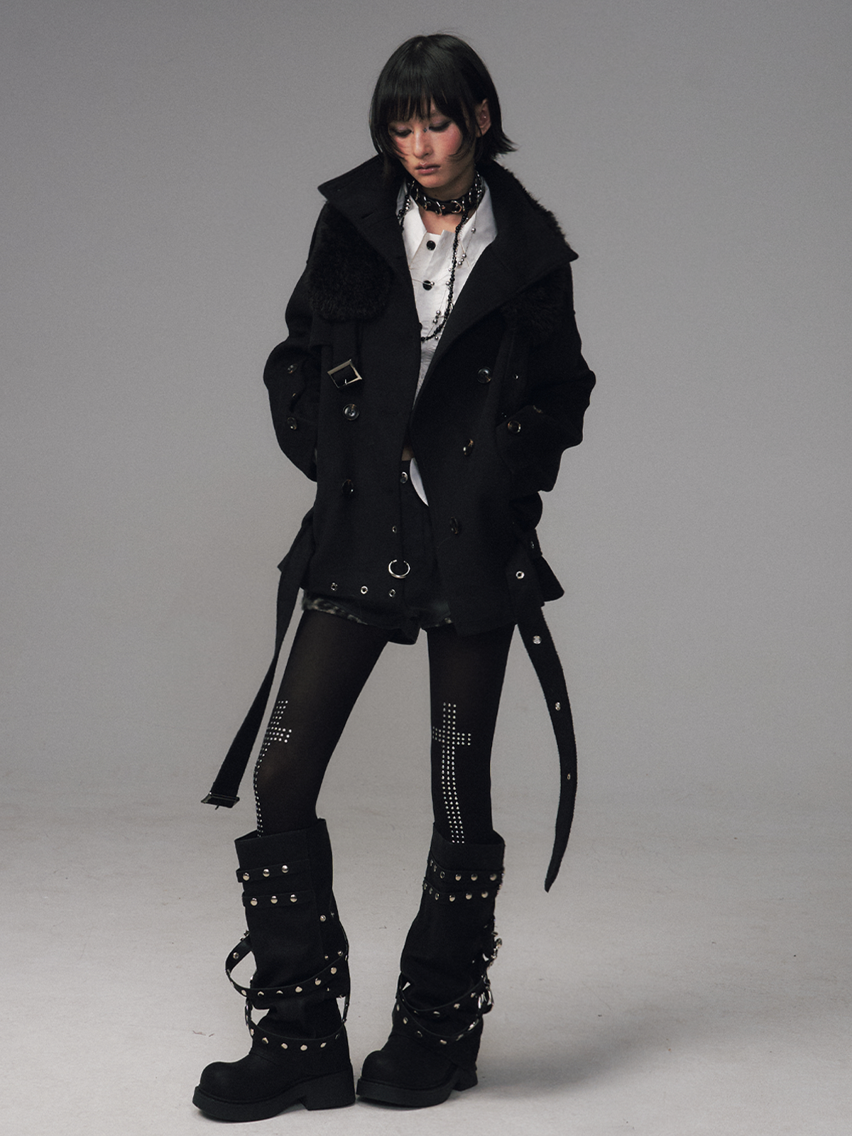 Oversized Collar Multi-Wear Jacket FRU0120