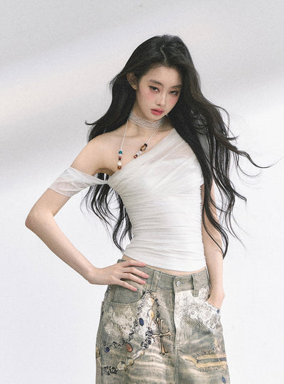 One Shoulder Slimming T-shirt DIA0491